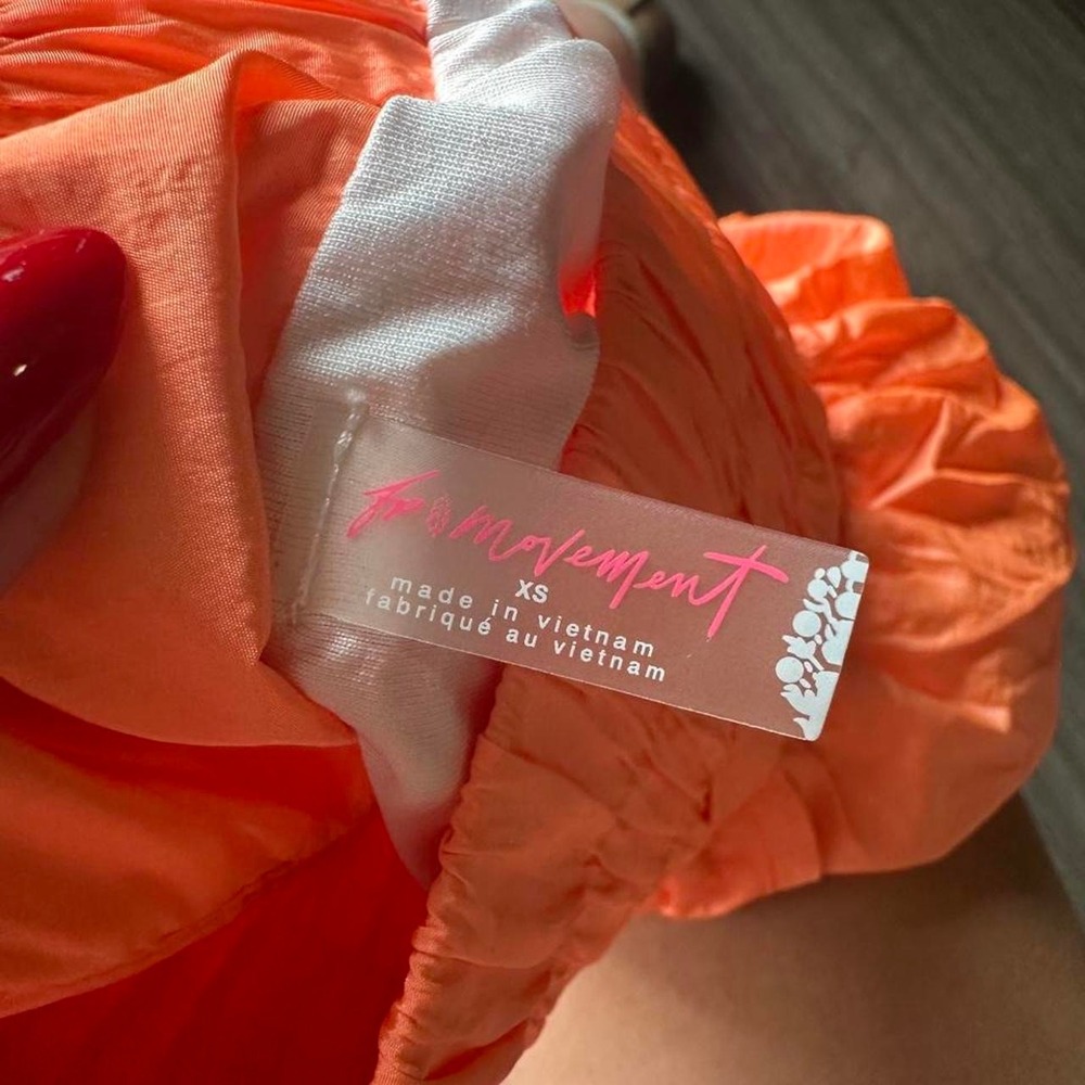 Free People FP Movement The Way Home Smocked Running Shorts Orange XS - Picture 4 of 4